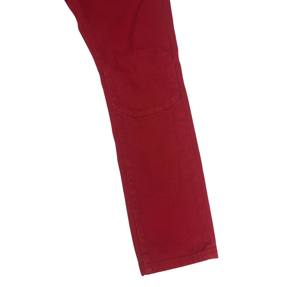 Born Fly Mens Red Denim Straight Leg Paneled Urban Streetwear Jeans Size 30x27